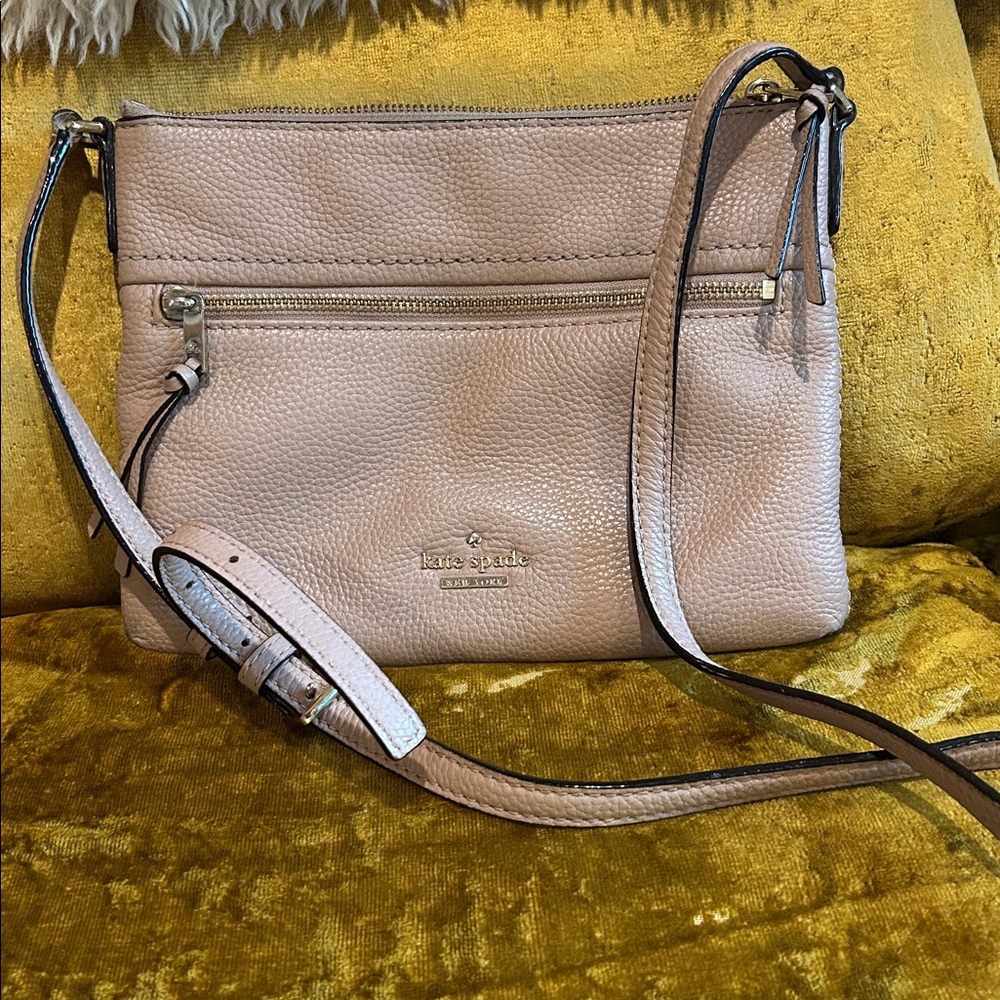 Kate Spade Blush Pink Soft Pebbled Leather Crossbody Bag - great condition!